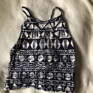 navy blue ties in the back crop top